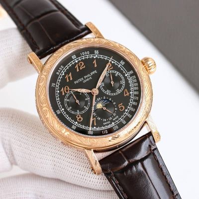 Patek Philippe Complications CH29-535 Italian Calfskin Leather Strap 42mm Men Watch